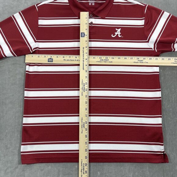 Alabama Crimson Tide Columbia Mens Medium Red Stripe Logo Polo Shirt - Picture 5 of 9